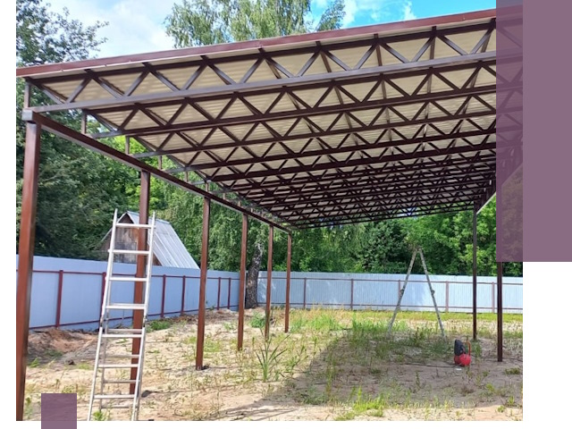 Односкатные навесы под ключ в Ростове — изготовление и монтаж