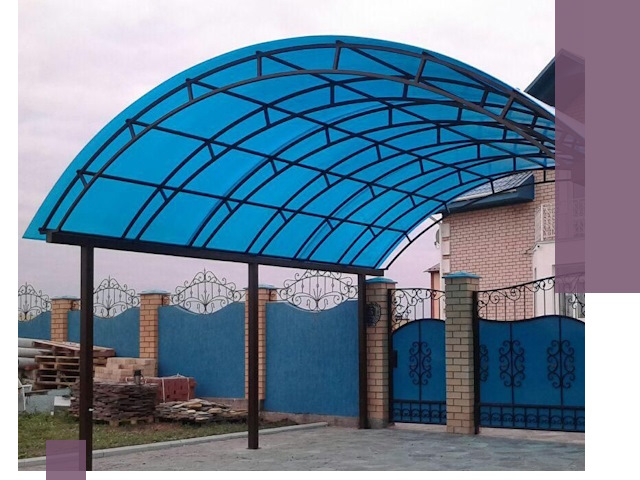 Арочные навесы под ключ в Ростове — изготовление и монтаж