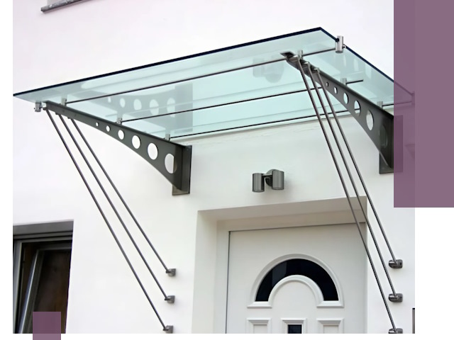 Козырьки над входом под ключ в Ростове — изготовление и монтаж