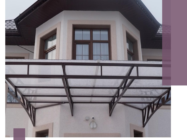 Козырьки из поликарбоната под ключ в Ростове