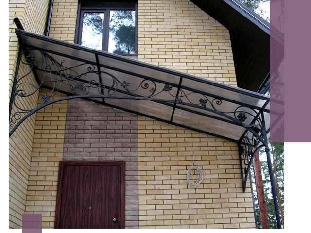 Односкатные козырьки из металла под ключ в Ростове