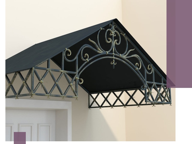 Двускатные металлические козырьки под ключ в Ростове